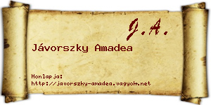Jávorszky Amadea névjegykártya